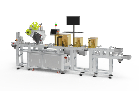 未定型盒分頁不干膠貼標機